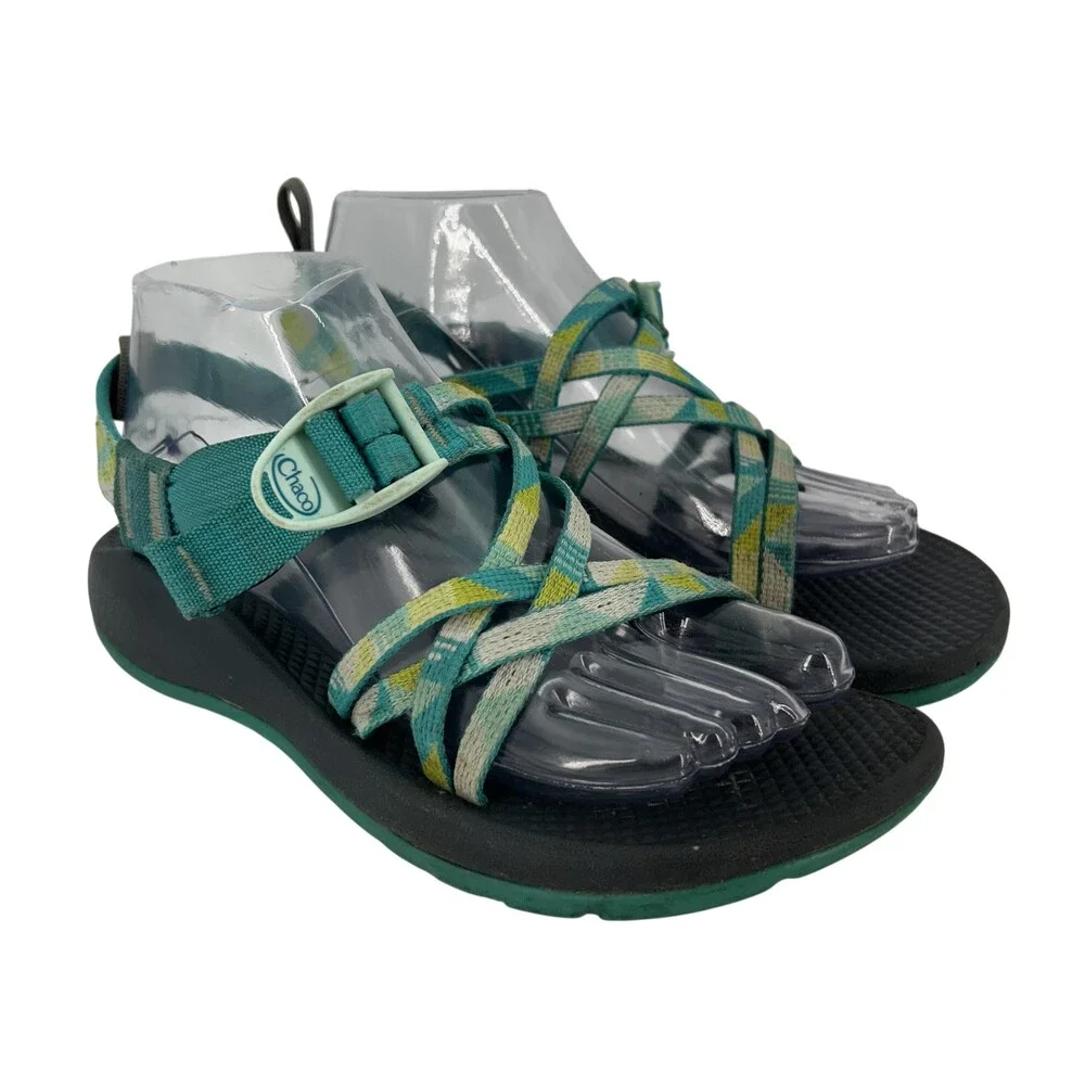 Chaco Sandals Shoes Kids Size 5 Green Strappy Hiking Water Outdoor Sport